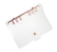 Ipetboom Rose Gold Transparent PVC Loose Leaf Notebook Protective Cover for School and Office Handbook Case with Smooth Surface Portable and Practical Diary Binder