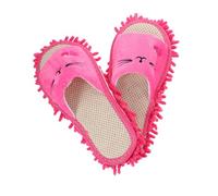 Ipetboom Rosy Cartoon Embroidered House Mop Slippers Soft Washable Floor Cleaning Shoes for Men Women Versatile Cute Indoor Dusting Footwear