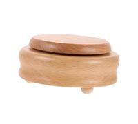 Ipetboom Rotatable Wooden Music Box Base for DIY Crafting Smooth Round Platform with Secure Spinning Structure Natural Wood for Handmade Music Box Projects and Desktop Decoration