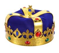 Ipetboom Royal King Crown, Royal Jeweled King Crown For Unisex Halloween Costume Prom Cosplay Party Decorations Costume Headwear with Colorful Jewels