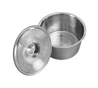 Ipetboom Rust Stainless Steel Deep Basin with Lid Non Magnetic Condiment Container for Household and Restaurant Use Large Capacity Silver Seasoning Dish