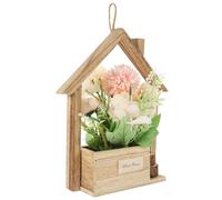 Ipetboom Rustic Wall Hanging Plant Pot with Lifelike Artificial Silk Flowers, Fine Workmanship Decoration for Indoor Outdoor Use, for Private Home Or Coffee Table Accent