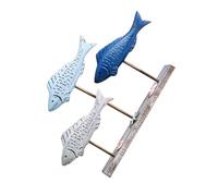 Ipetboom Rustic Wooden Fish Figure Coastal Nautical Decor for Living Office Entryway Handcrafted Wood Material with Natural Grain Beach Accent Tabletop Ornament for Farmhouse and Seaside
