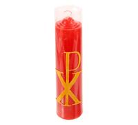 Ipetboom Sacramental Soy Wax Holy Candle with Decorative Engraving for Prayer and Easter Religious Artistic Tabletop Ornament for Church Mass and Communion Rituals
