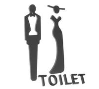 Ipetboom Self Adhesive Acrylic Bathroom Door Sign Modern Gender Markers Restroom Neon Sign for Men and Women Toilet Wall Decor for Office and Public Washroom