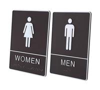 Ipetboom Self-adhesive Braille Restroom Sign Acrylic Gender Washroom Indicators for Public Toilets Easy Install Unisex Bathroom Signs with Inclusive Tactile Design for Men and Women