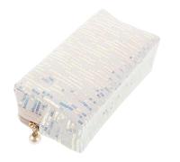 Ipetboom Sequin Makeup Bag Portable 7.3 Inch Large Capacity Glitter Cosmetic Pouch with Smooth Zipper for Women Travel Toiletries Storage, Beige