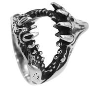 Ipetboom Shark Mouth Ring for Men Cool Punk Jewelry Gothic Style Adjustable Size Unique Accessory for Fashion Enthusiasts