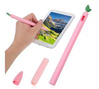 Ipetboom Silicone Grips Covers for Apple Pencil Generation Anti-Scratch Protective Sleeve with Comfortable Non-Slip Grip Water-Resistant Pencil Cover Includes Peach and for
