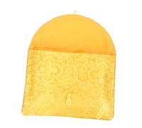 Ipetboom Silk Brocade Envelopes Large Chinese Knot Envelopes Embroidery A4 File Folder Pouch for Buddhist Scripture Storage and Packaging in Yellow Floral Pattern