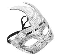 Ipetboom Silver Disco Glitter Half Face for Women Men, Masquerade Costume Party Mask with Mirror Finish, Carnival Ball Face Covering for Prom and Dance Events