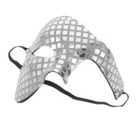 Ipetboom Silver Disco Half Face Mask Masquerade Face Mask for Women Lightweight Plastic with Secure Fit and Comfortable Breathing Suitable for Evening Party and Cosplays