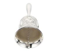 Ipetboom Silver Zinc Alloy Hand Bell Vintage Bar Dinner Bell for Hotel and Restaurant Use with Unique Retro Design Wide Application