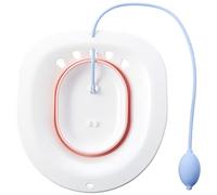Ipetboom Sitz Bath Tub for Postpartum Care and, Foldable Toilet Seat Basin with Flusher Hose, Pink Portable Perineal Soaking Bath for Women Recovery and Surgery