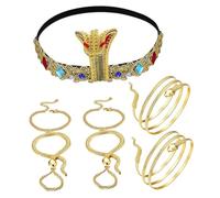 Ipetboom Snake Arm Bangle Egyptian Headband Halloween Prop for Women Girls Boys Adults