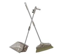 Ipetboom Soft Bristle Broom Set for Home Cleaning Long Handle Broom and Dustpan Kit for Sweeping Hair and Dust in Kitchen Bathroom