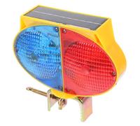Ipetboom Solar Barricade Light Dual Sided LED Emergency Flashing Warning Light for Road Construction Traffic Safety with Metal Clip Outdoor Solar Powered Nighttime Signal Lamp
