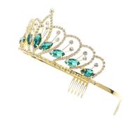 Ipetboom Sparkling Rhinestone Crown Hair Accessory for Party Glittering Tiara for Bride Birthday Girl Shiny Glass Crystal Crown-design Headband