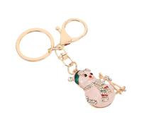 Ipetboom Sparkling Snowman Keychain Pendant with Lobster Clasp, Small Rhinestone Hanging Christmas Keyring for Backpack Purse Handbag, Holiday Party Favor Accessory for Women