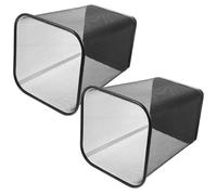 Ipetboom Square Metal Mesh Waste Basket 2Pcs Wire Trash Bin Reinforced Rim for Home and Office Small Black Garbage Container