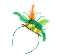 Ipetboom St Patrick's Day Decorative Headband Shamrock Hat Shape Green Polyester Hair Accessory for Saint Patrick's Day Festival Party