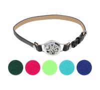 Ipetboom Stainless Steel Aroma Diffuser Bracelet Leather Strap, Hollow-out Perfume Wrist Chain, Chic Fragrance Accessory for Women’s Everyday Wear and Aromatherapy