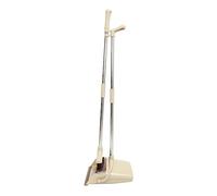 Ipetboom Stainless Steel Broom and Dustpan Set Floor Cleaning Tool Windproof Dust Pan Hair Removal Teeth Upright Storage for Living Room Kitchen and Balcony