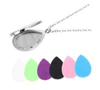 Ipetboom Stainless Steel Essential Oil Necklace Diffuser Heart Shaped Aroma Pendant Hollow Teardrop Design, Aromatherapy Jewelry Suitable for Women Daily Wear, Includes Chain 28mm Wide Random Style