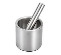 Ipetboom Stainless Steel Grinding Bowl and Pestle with Ergonomic Non-slip Design for Garlic Ginger and Peanut Mashing Molded Crusher with Smooth Rounded Edges for Comfortable Kitchen Use