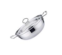 Ipetboom Stainless Steel Hot Pot Cookware with Lid Non Stick Stockpot for Soup and Shabu Shabu Thickened Flat Bottom Pot Compatible with Induction Cookers Large Capacity for Family