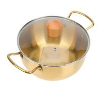 Ipetboom Stainless Steel Noodle Pot with Double Handles Non Stick Portable Cooking Stockpot for Induction and Open Flame Lightweight Hot Pot for Ramen Seafood Rice and Outdoor Use