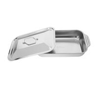 Ipetboom Stainless Steel Roaster Pan with Lid 41X22X7.5Cm Deep Rectangular Oven Tray for Baking Roasting Fish Meat and Vegetables Household Cooking Oven Dish