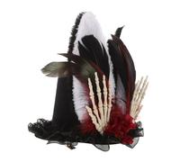 Ipetboom Steampunk Skull Bunny Top Hat Adorable Ears for Halloween Parties Gothic Costume Accessory for Stage and Themed Events
