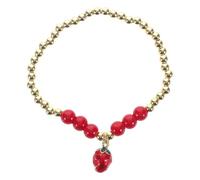 Ipetboom Strawberry Beaded Bracelet for Women Elegant Fruit Charm Jewelry Delicate Handcrafted Design Aesthetic Accessory for Parties and Daily Wear