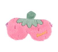 Ipetboom Strawberry Plush Sleep Mask Breathable Cartoon Eye Mask for Sleeping Hot/Cold Therapy Soft Fabric for Travel and Relaxation