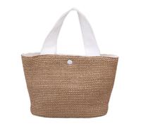 Ipetboom Summer Woven Tote Bag for Women Lightweight Straw Handbag Casual Beach Carry All Stylish Holiday Travel Tote