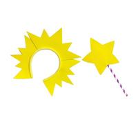 Ipetboom Sun Headband and Short Star Wand Set 2pcs - Princess Dress Up Party Favors for, Cosplay Hair Hoop and Fairy Wand for Themed Events and Festivals