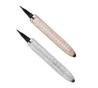 Ipetboom Sweat-proof Waterproof Eyeliner Pen 2pcs Self-adhesive Diamond Bling Makeup Pens Pearl Rose Gold for Women Eye Lining Glamour Look