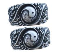 Ipetboom Taoism Copper Ring for Men Stylish Yin Statement Ring for Evening Parties Weddings and Daily Wear Birthdays and Special Occasions