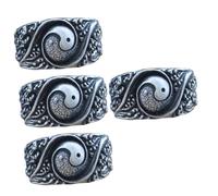 Ipetboom Taoism Copper Ring Retro Finger Jewelry for Men Women Unique Yin Design Great present for Birthdays Festivals and Weddings Stylish Costume Accessory