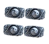 Ipetboom Taoism Theme Copper Ring Unisex Statement Ring Chinese Costume Accessory Unique Design for Culture Lovers Elegant Jewelry for Men and Women