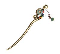 Ipetboom Tassel Hair Chopstick Elegant Folk-custom Hairpin for Lazy Hair Bun Unique Retro Design for Women and Girls