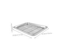 Ipetboom Thick Stainless Steel Baking Tray with Non-Slip Rack Oil Drain Plate for Frying Roasting and Cooling Versatile Oven Pan for Home and Restaurant Use