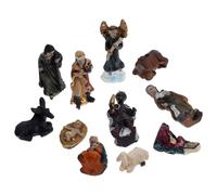 Ipetboom Tiny Nativity Figures - 1 Set Christian Jesus Mini Manger Statue Decoration Tiny Nativity Set - Mini Christmas Eve Statues Adornment Resin Figurines Holiday Holy Figures Desktop Decor