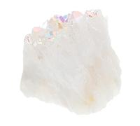 Ipetboom Titanium Coated Angel Crystal Cluster Raw Quartz Stones Gemstones for Energy Protection and Relaxation Decorative Mineral Specimen for Office Air Purification and Teaching