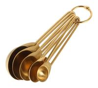 Ipetboom Titanium-Coated Stainless Steel Measuring Spoons Set - 5pcs Metal Kitchen Utensils for Baking, Cooking, Coffee Scooping with Measurement Marks, Sturdy Kitchen Accessories