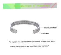 Ipetboom Titanium Steel Bracelet for Son Engraved My Son Message 10mm Adjustable Opening Bracelet for Men Simple Design for Special Occasions