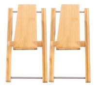 Ipetboom Toilet Foot Stool for Adults 2pcs Folding Non-Slip Bamboo Squat Step Stool Bathroom Assistance Aid for Comfortable Toilet Use