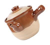 Ipetboom Traditional Chinese Medicine Cooker Clay Pot for Boiling Herbal Medicine High Temperature Resistant Ceramic Cooking Pot with Smooth Handle Safe for Gas and Open Flame Small for