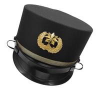 Ipetboom Train Engineer Hat Adults, Black Railroad Conductor Cap with Easy Styling and Soft Interior for Theatre and Dress Up Events